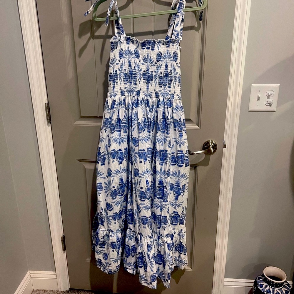 Blue and White Ginger Jar Chinoiserie Sundress 8 Oak Lane